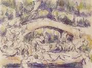 Paul Cezanne Bathers Beneath a Bridge oil painting on canvas